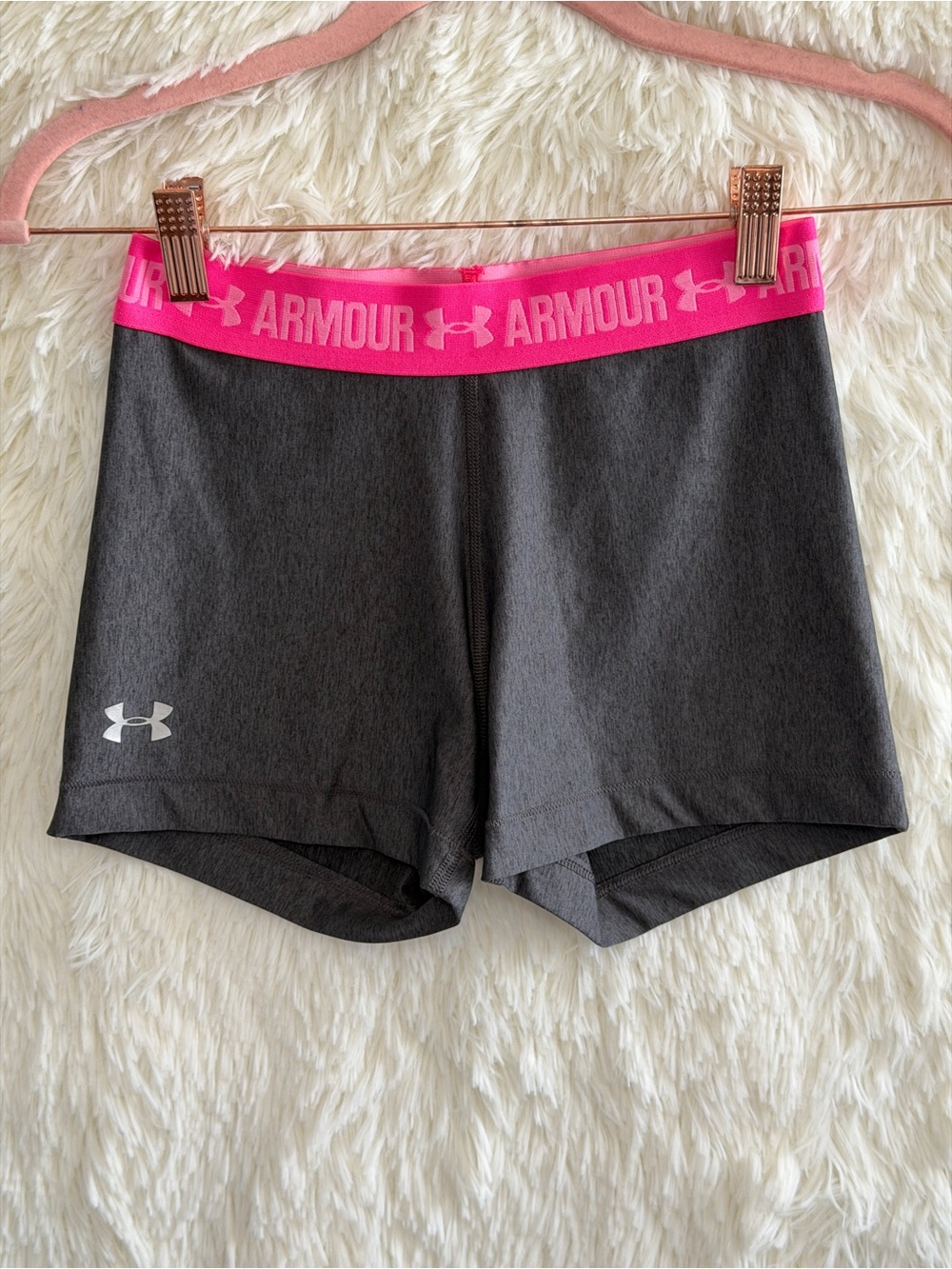 Under Armour Womens HeatGear Armour 3" Compression Shorty Shorts XS Grey READ